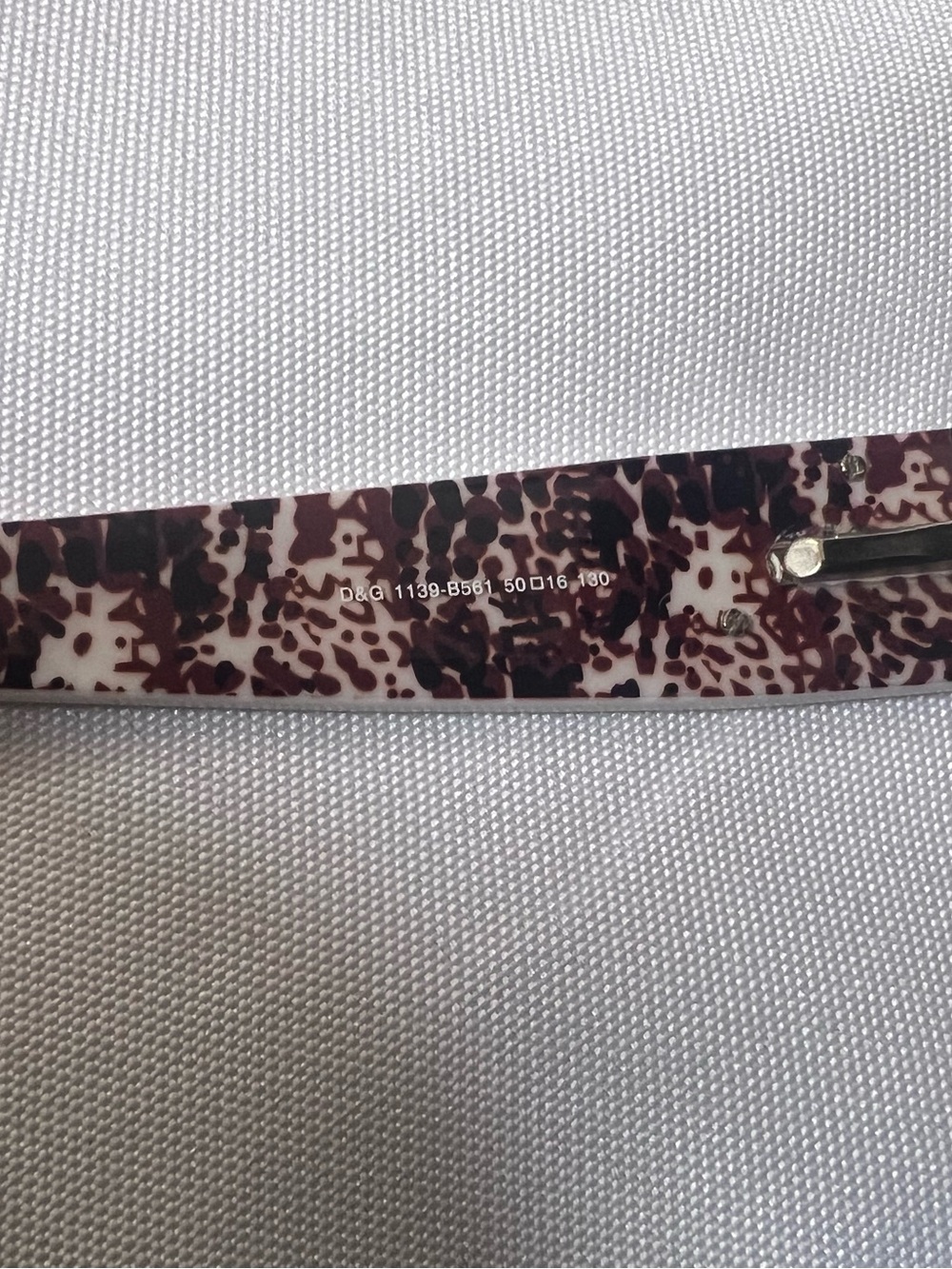 D&G White Frame Eyeglasses with Brown Leopard-Print Temples - Picture 9 of 14